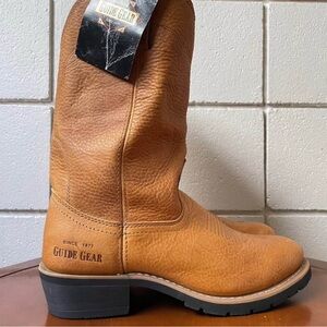 Guide Gear Men’s Genuine Tan Leather Round Toe Western Cowboy Boot | US 9